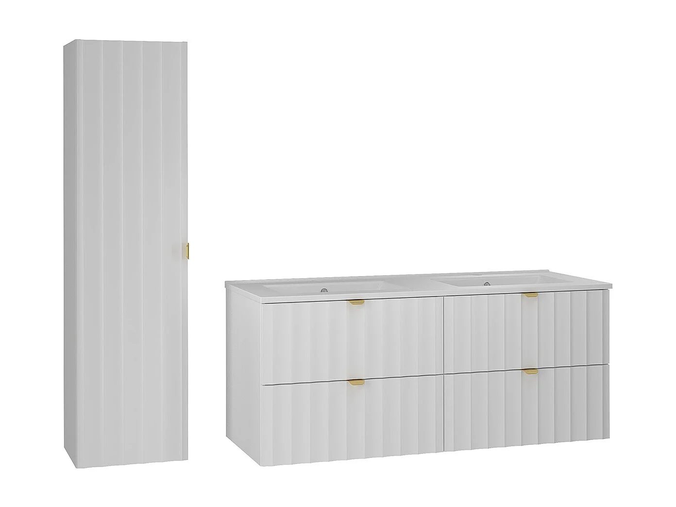 Set di mobili da bagno doppio lavabo Lexa bianco 120cm