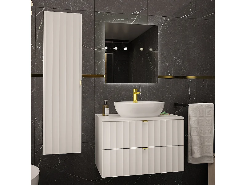 Set di mobili da bagno con lavabo Lexa bianco 80cm