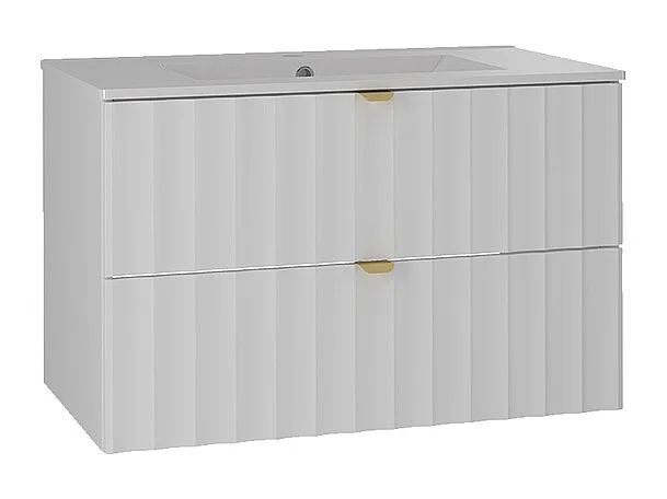 Ensemble meuble simple vasque 80cm et colonne Lexa Blanc