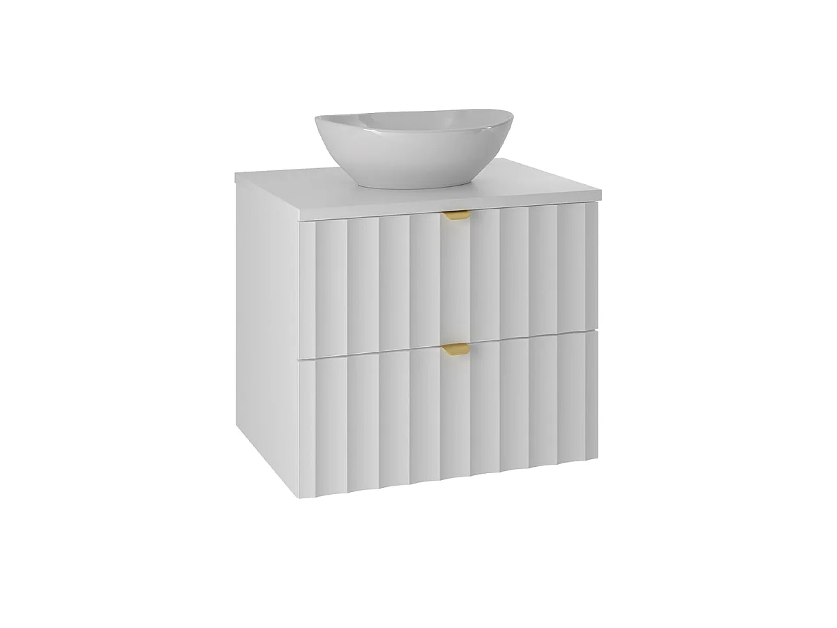 Ensemble meuble simple vasque 60cm et colonne Lexa Blanc