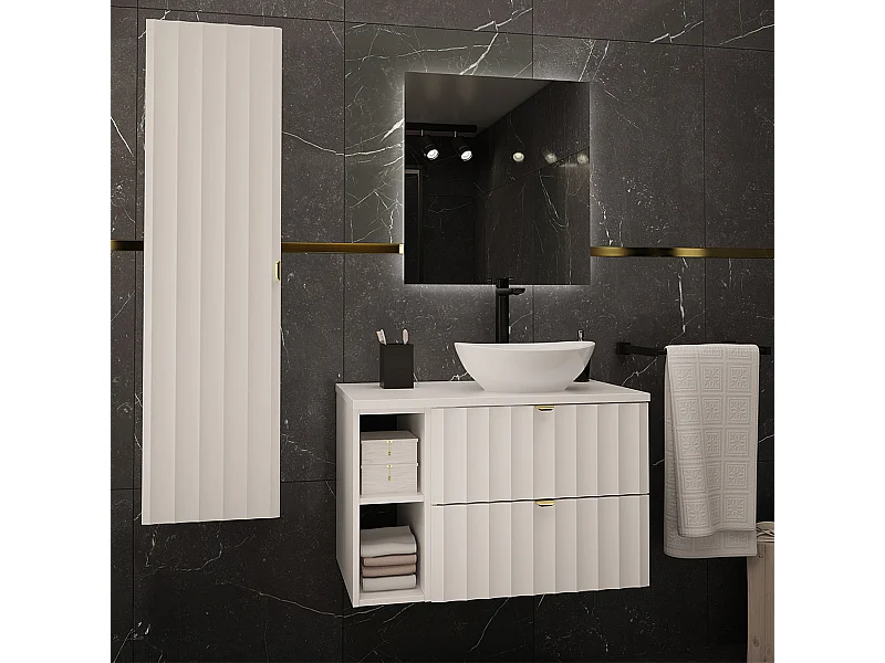 Set di mobili da bagno con lavabo Lexa bianco 80cm