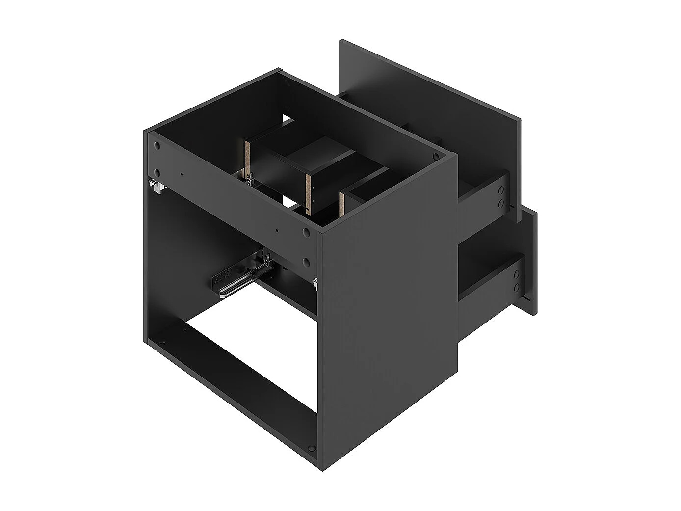 Enkelt håndvask 80 cm 2 nicher og sokkel Lexa Black