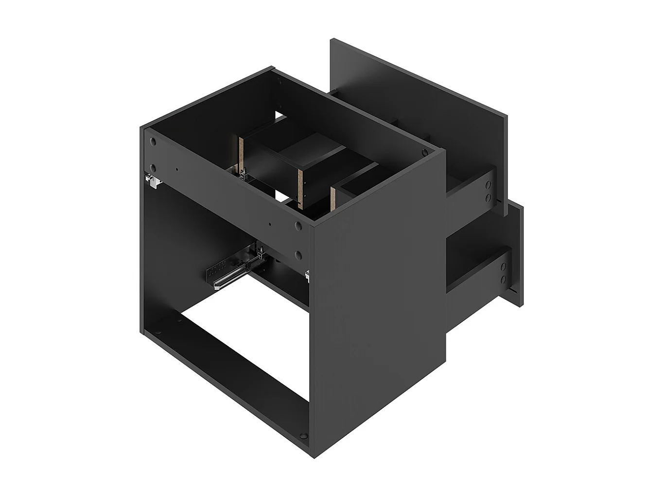 Set di mobili da bagno con lavabo Lexa nero 60cm