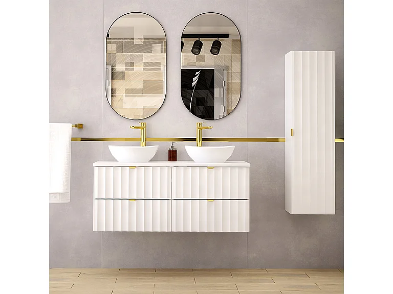 Mobile bagno doppio lavabo Lexa bianco 120cm
