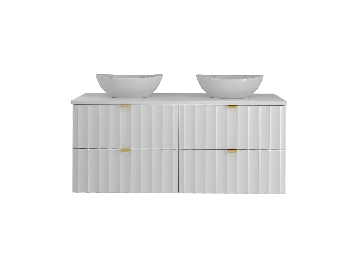 Meuble double vasque 120cm Lexa Blanc