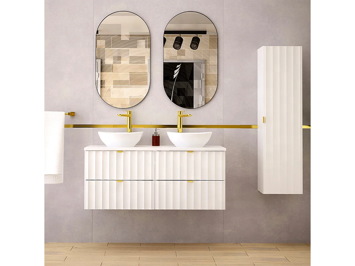Meuble double vasque 120cm Lexa Blanc