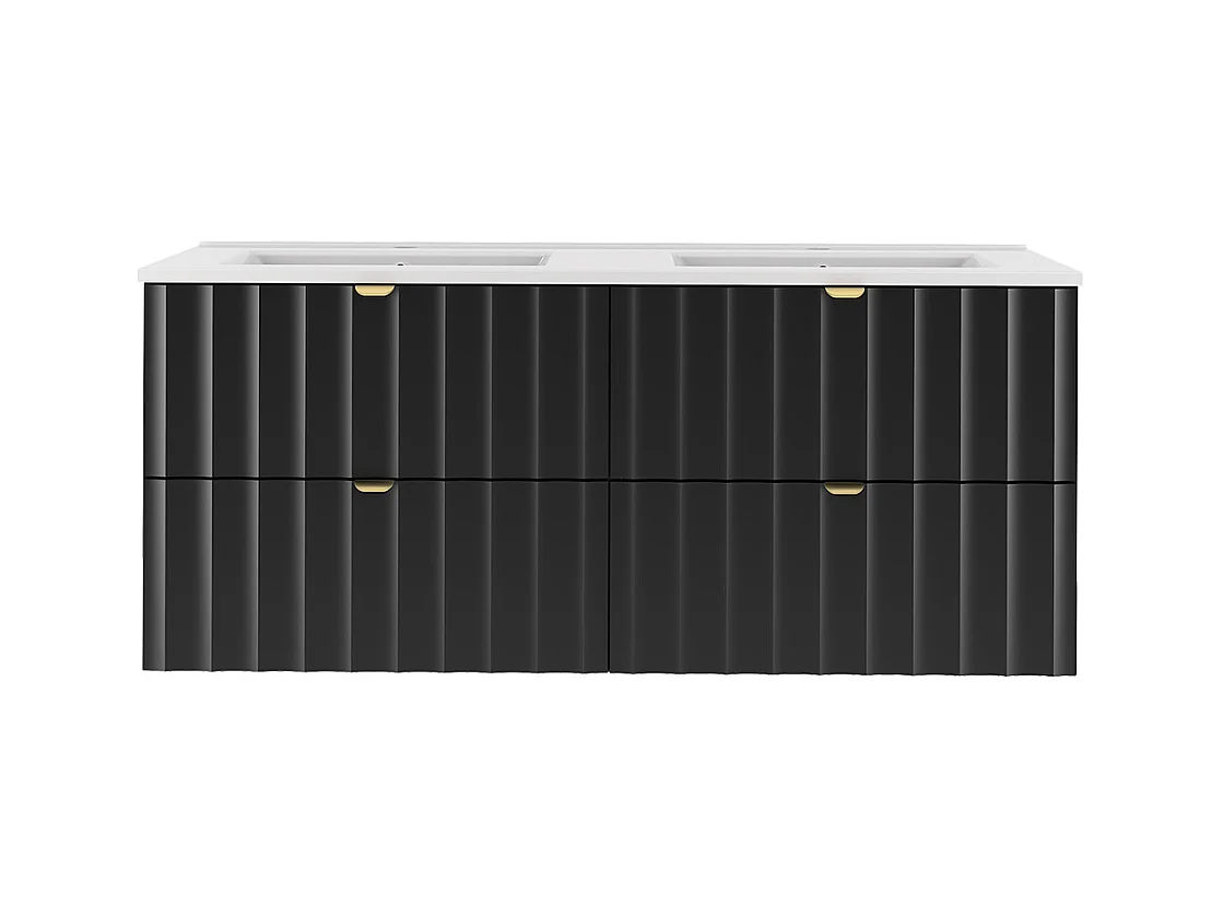Meuble double vasque encastrée 120cm Lexa Noir