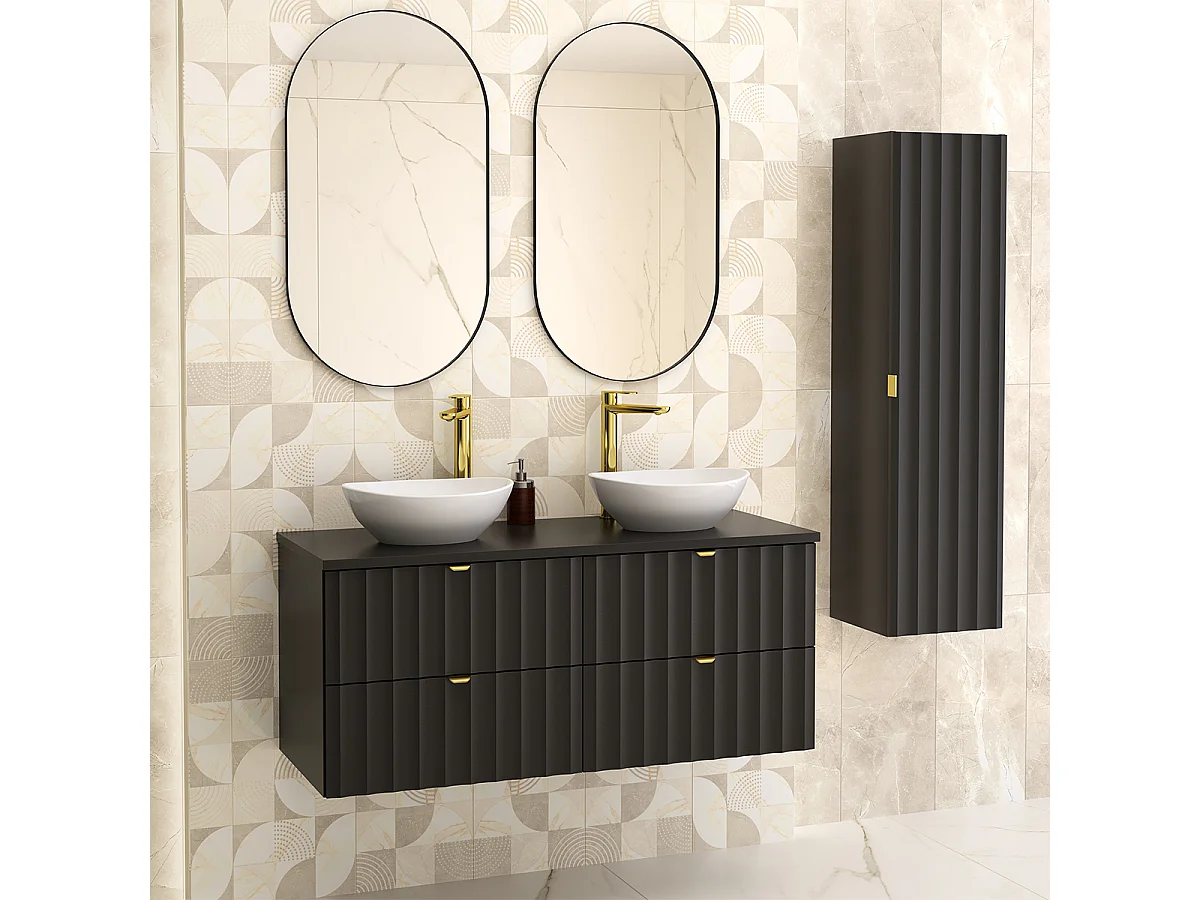 Mueble doble lavabo 120cm Lexa Negro