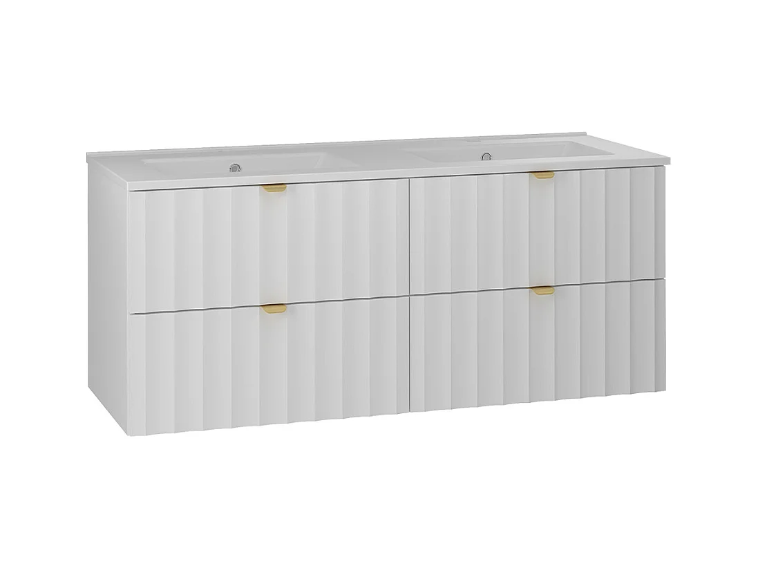 Meuble double vasque encastrée 120cm Lexa Blanc
