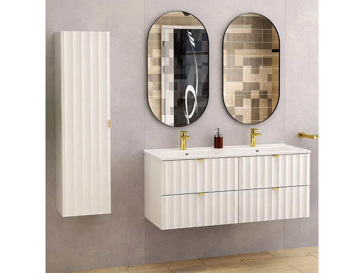 Dubbele wastafel 120cm Lexa Wit