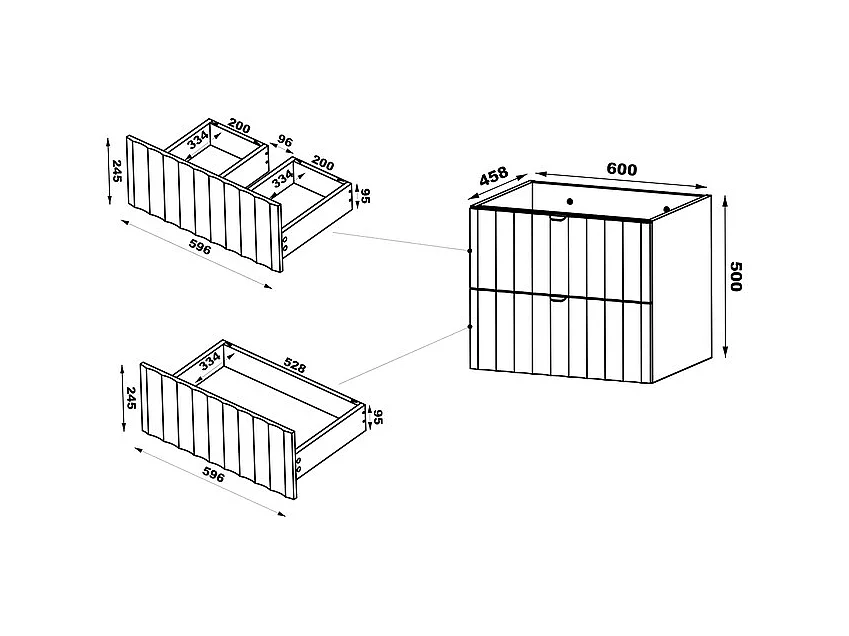 Doppelwaschtisch-Unterschrank 120cm Lexa Weiß