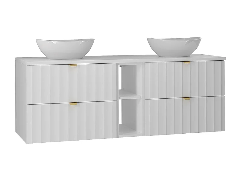 Mueble doble lavabo 140cm 2 compartimientos Lexa Blanco