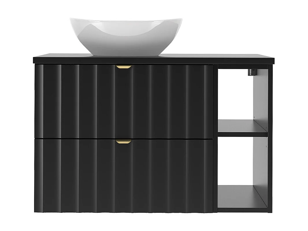 Mobile bagno con lavabo Lexa nero 80cm