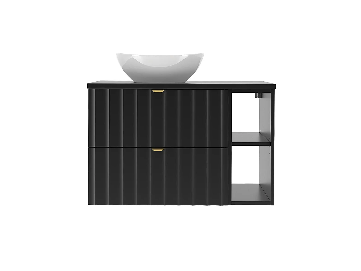 Mobile bagno con lavabo Lexa nero 80cm