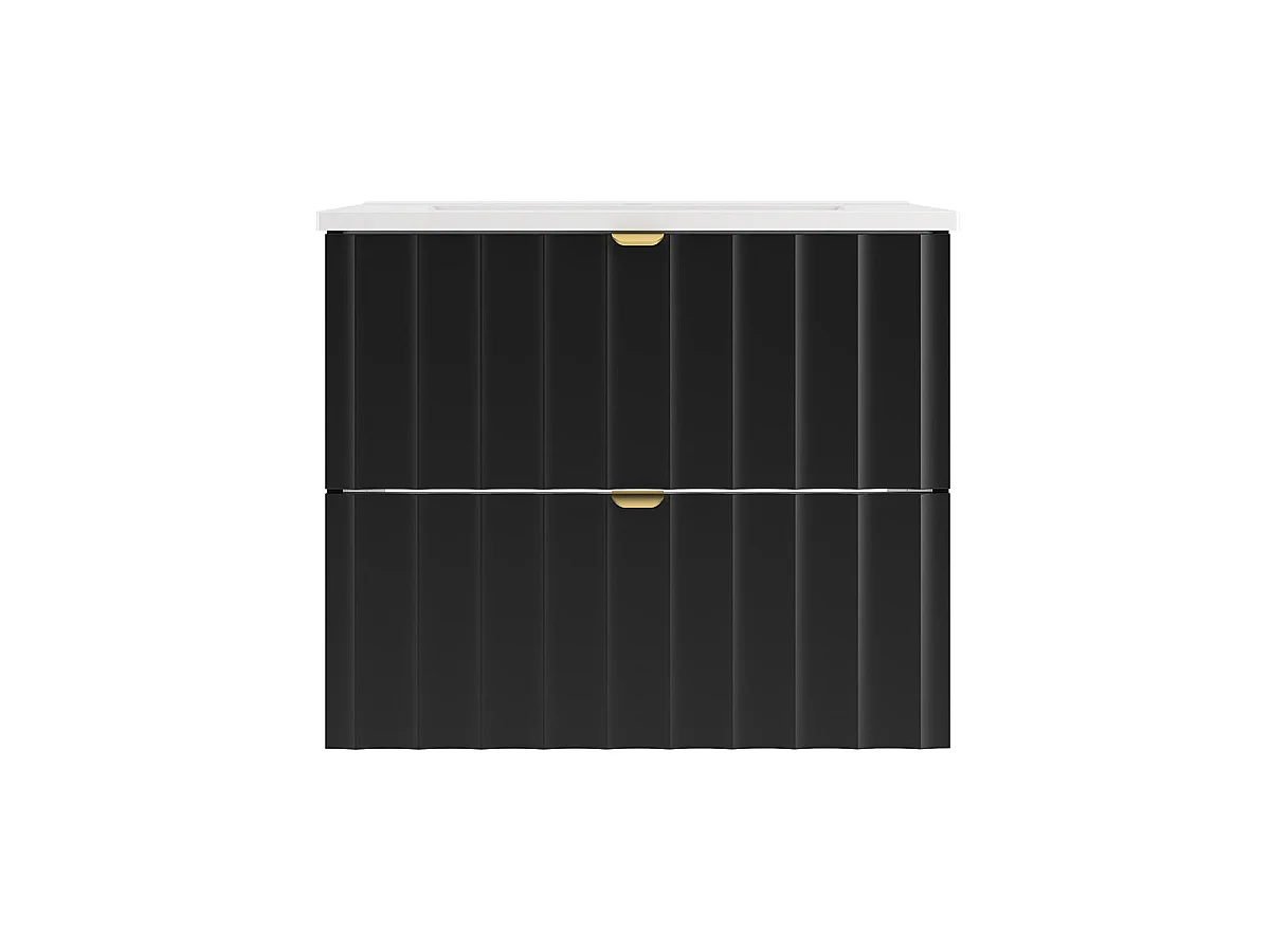 Meuble simple vasque encastrée 60cm Lexa Noir