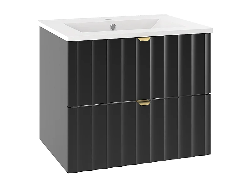 Mueble lavabo individual encastrado 60cm Lexa Negro