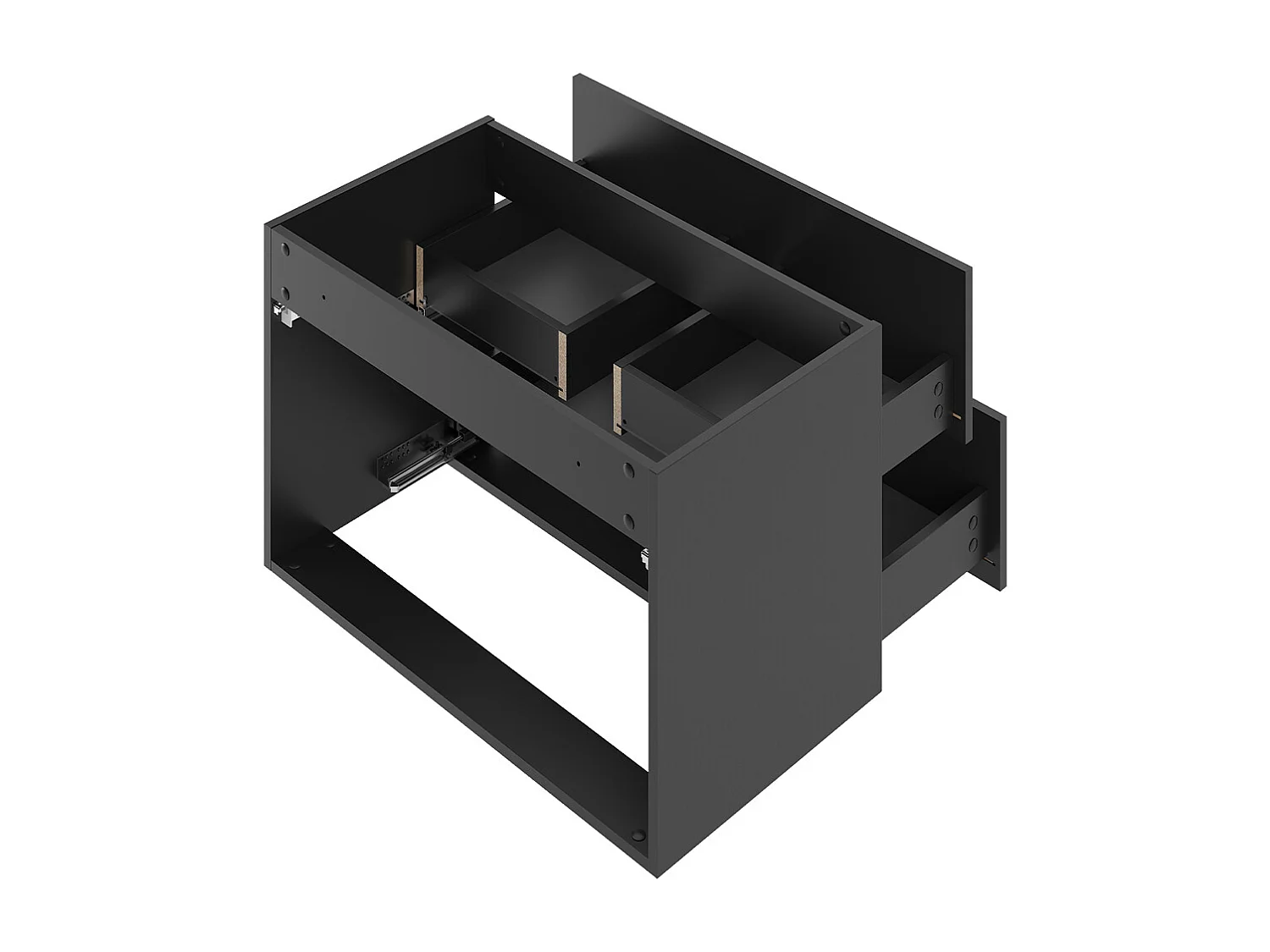 Lexa Black 80cm single vanity unit with built-in basin