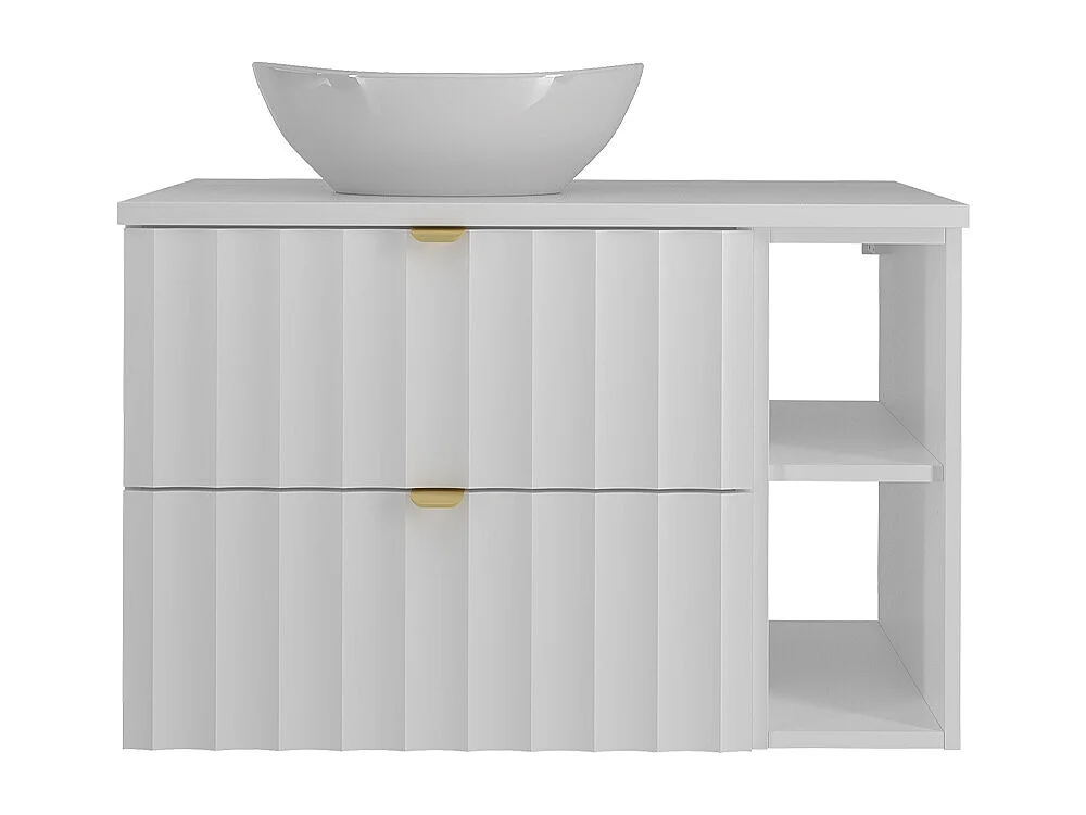 Meuble simple vasque 80cm 2 niches Lexa Blanc