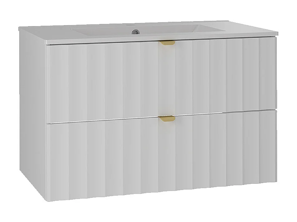 Einzelner Unterschrank mit Einbauwaschbecken 80cm Lexa Weiß