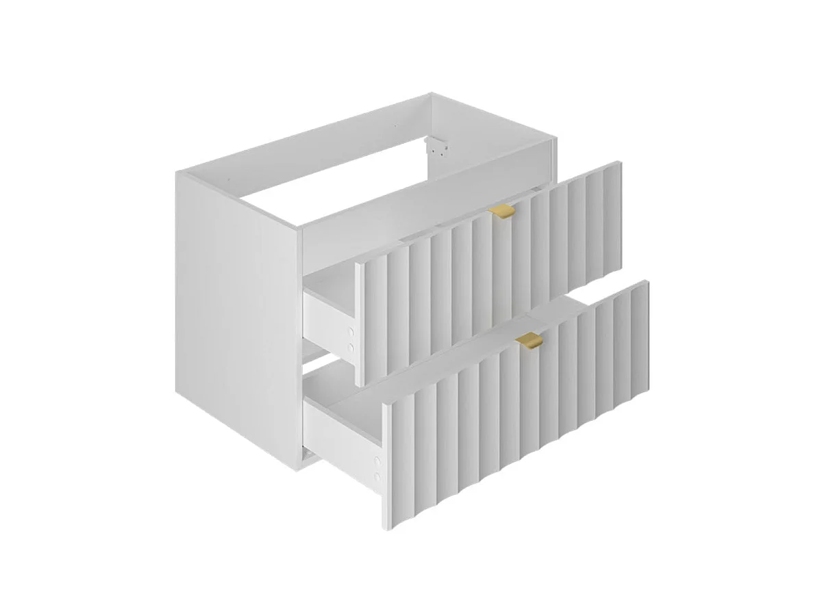 Meuble simple vasque encastrée 80cm Lexa Blanc