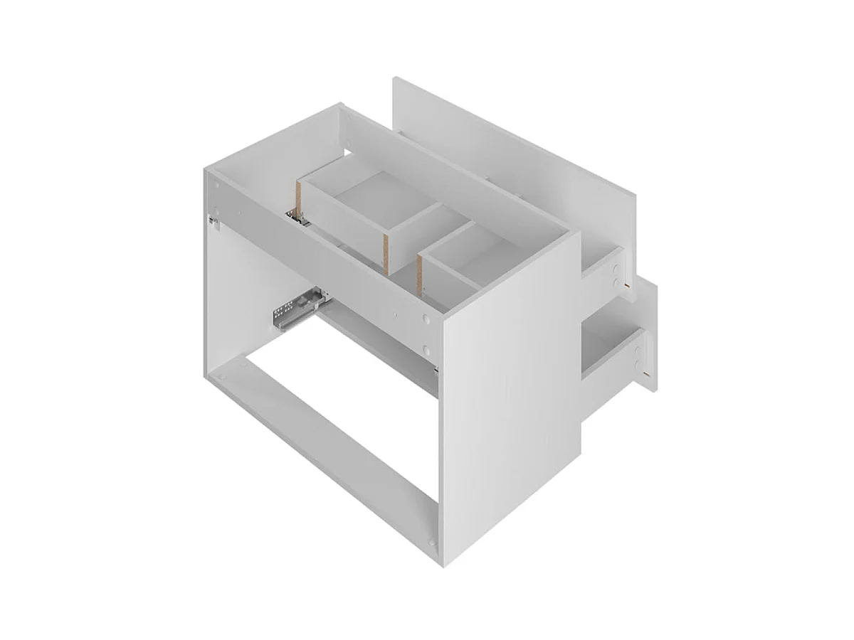 Meuble simple vasque encastrée 80cm Lexa Blanc