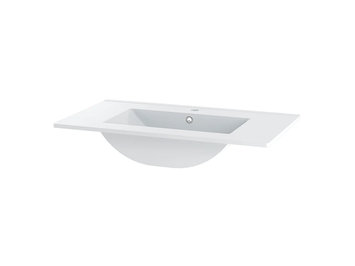 Meuble simple vasque encastrée 80cm Lexa Blanc