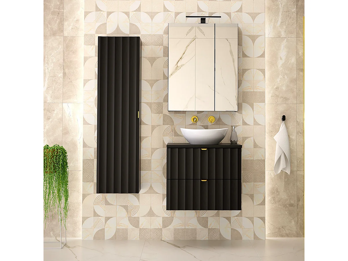 Meuble simple vasque 60cm Lexa Noir