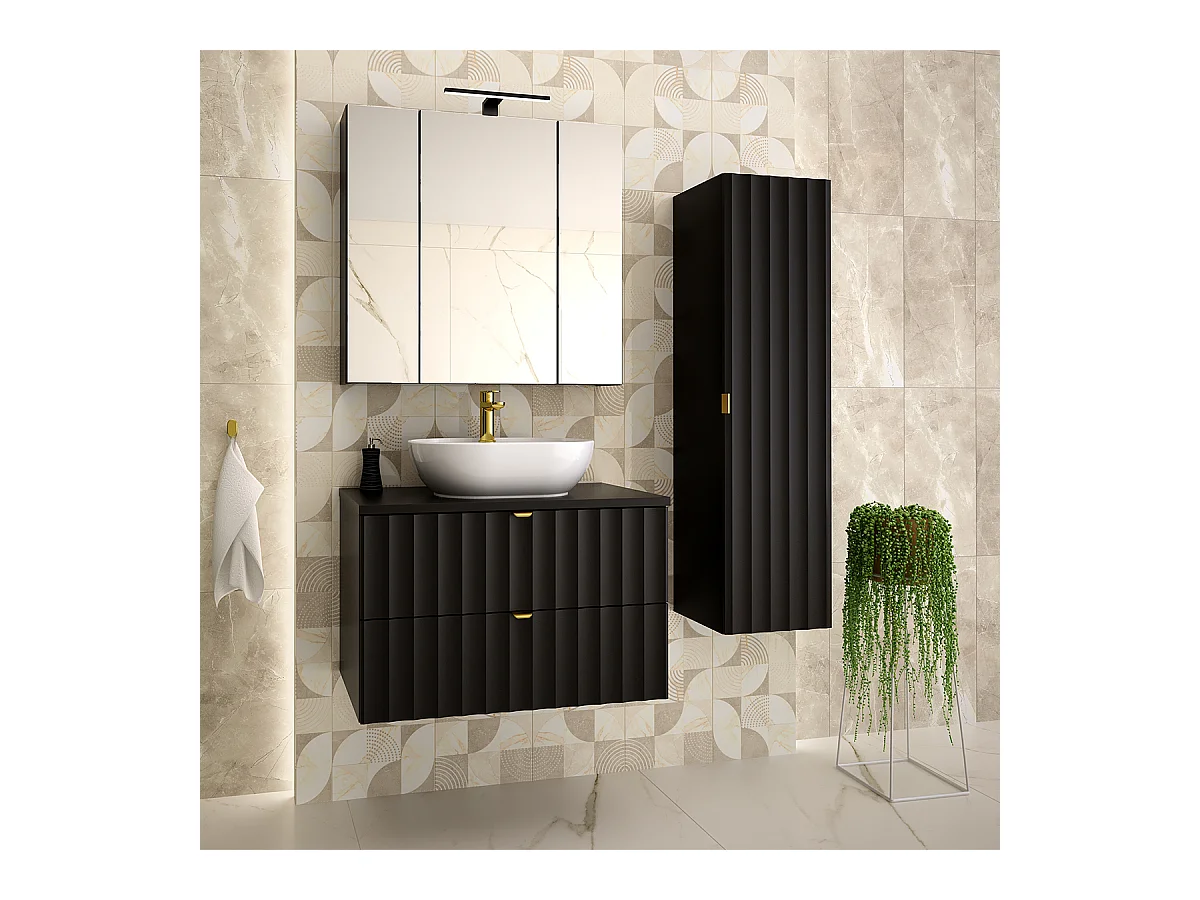 Mueble lavabo individual 80cm Lexa Negro