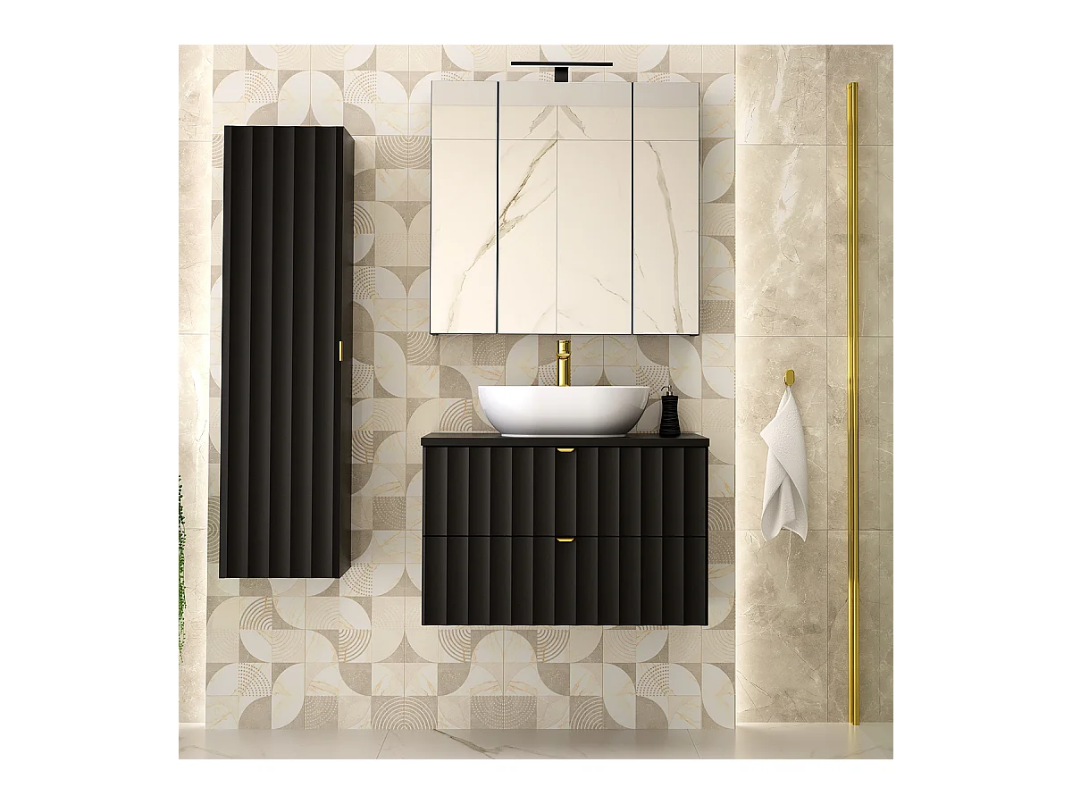 Mueble lavabo individual 80cm Lexa Negro