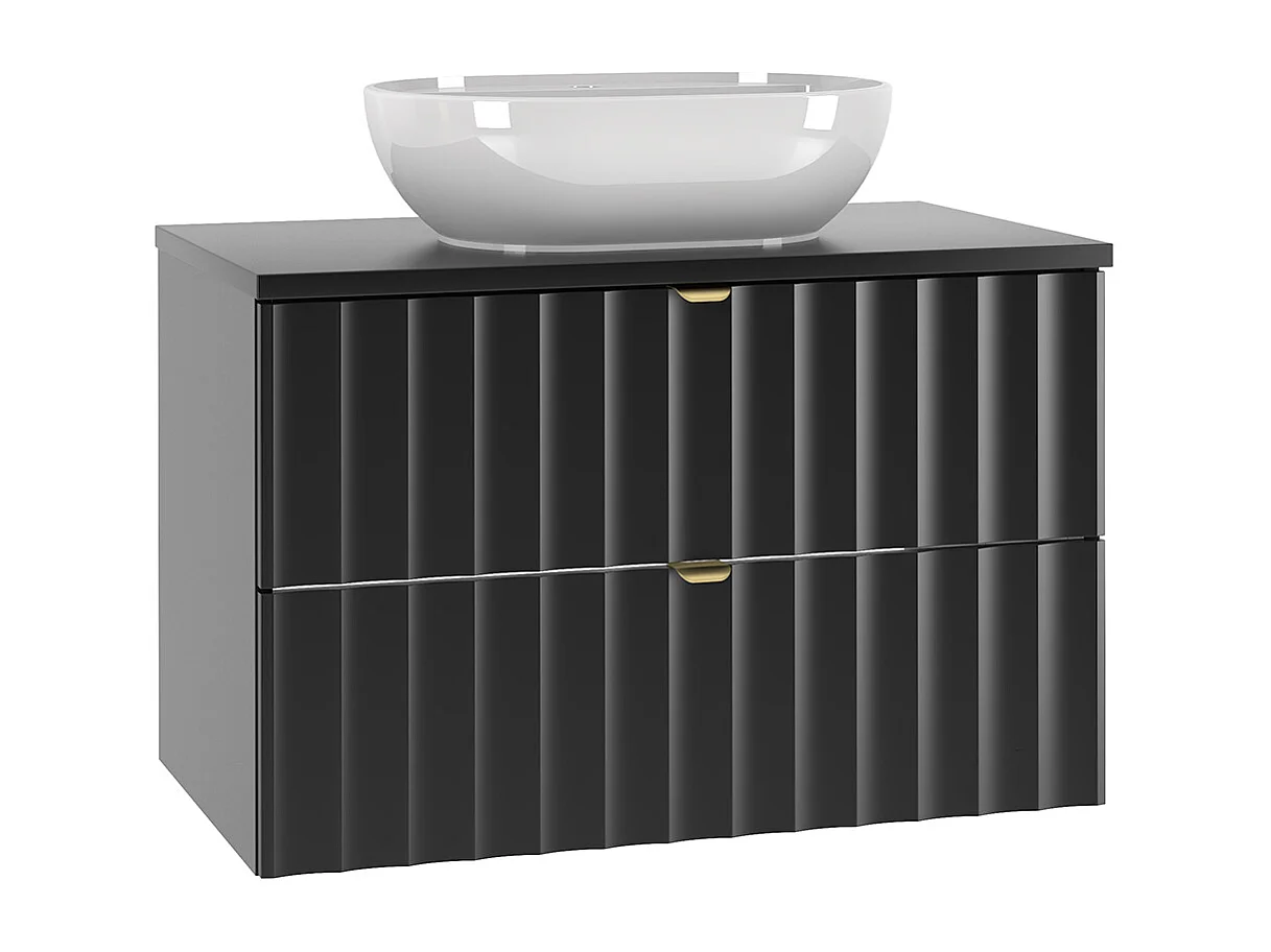 Lexa Black 80cm single vanity unit