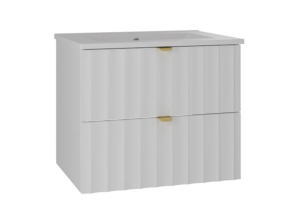 Meuble simple vasque encastrée 60cm Lexa Blanc