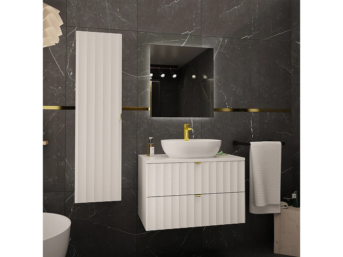 Meuble sous-vasque 80cm plan de toilette Lexa Blanc