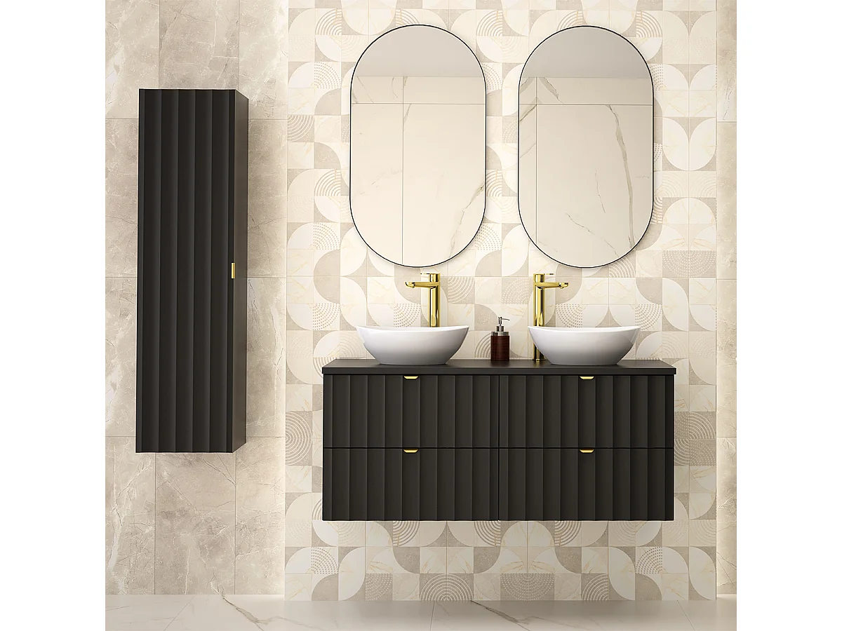 Meuble sous-vasque 120cm plan de toilette Lexa Noir
