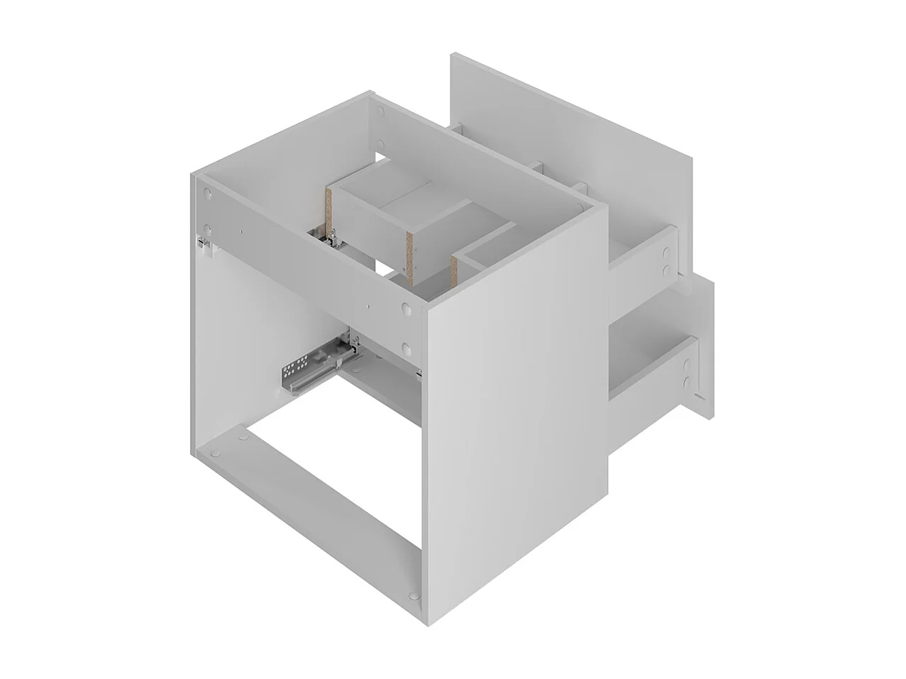 Wastafelonderbouw 80cm 2 nissen badmeubel Lexa Wit