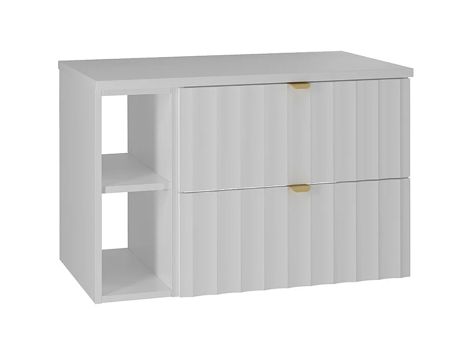 Meuble sous-vasque 80cm 2 niches plan de toilette Lexa Blanc