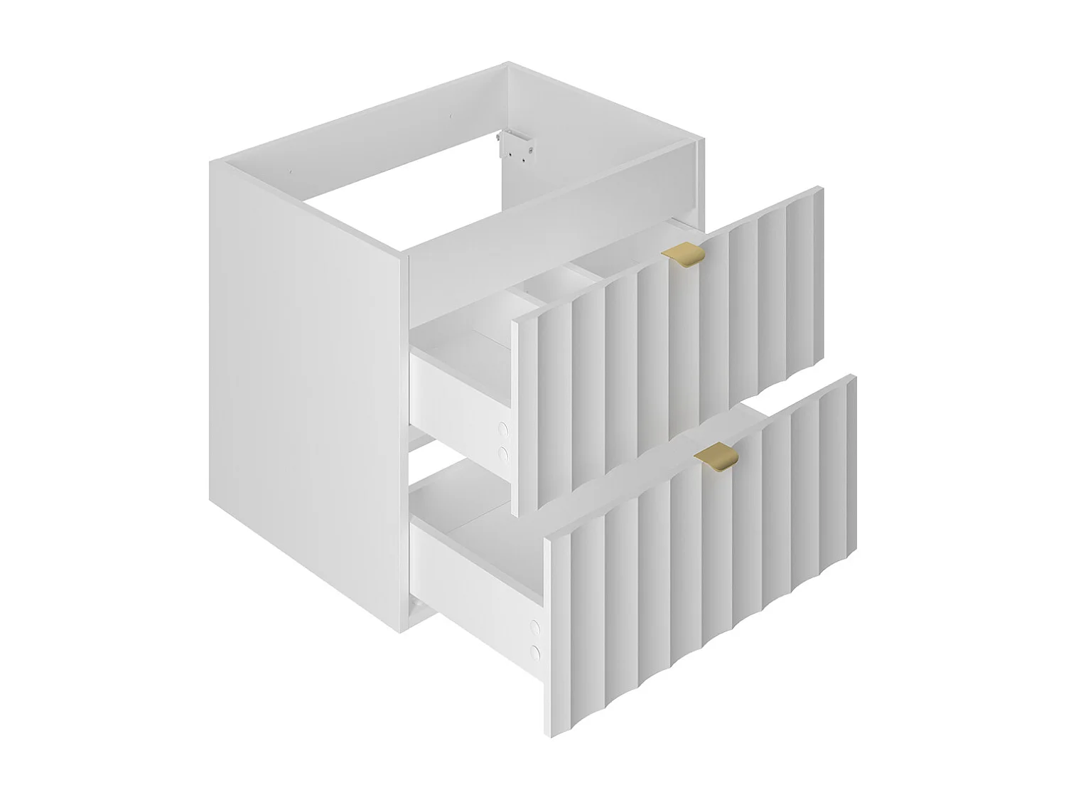 Meuble sous-vasque 80cm 2 niches plan de toilette Lexa Blanc