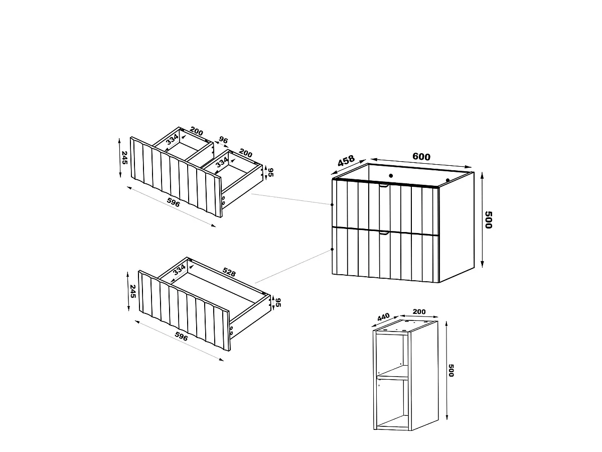 Mobile bagno senza lavabo Lexa bianco 80cm