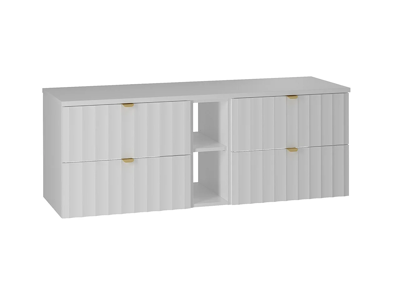 Meuble sous-vasque 140cm 2 niches plan de toilette Lexa Blanc