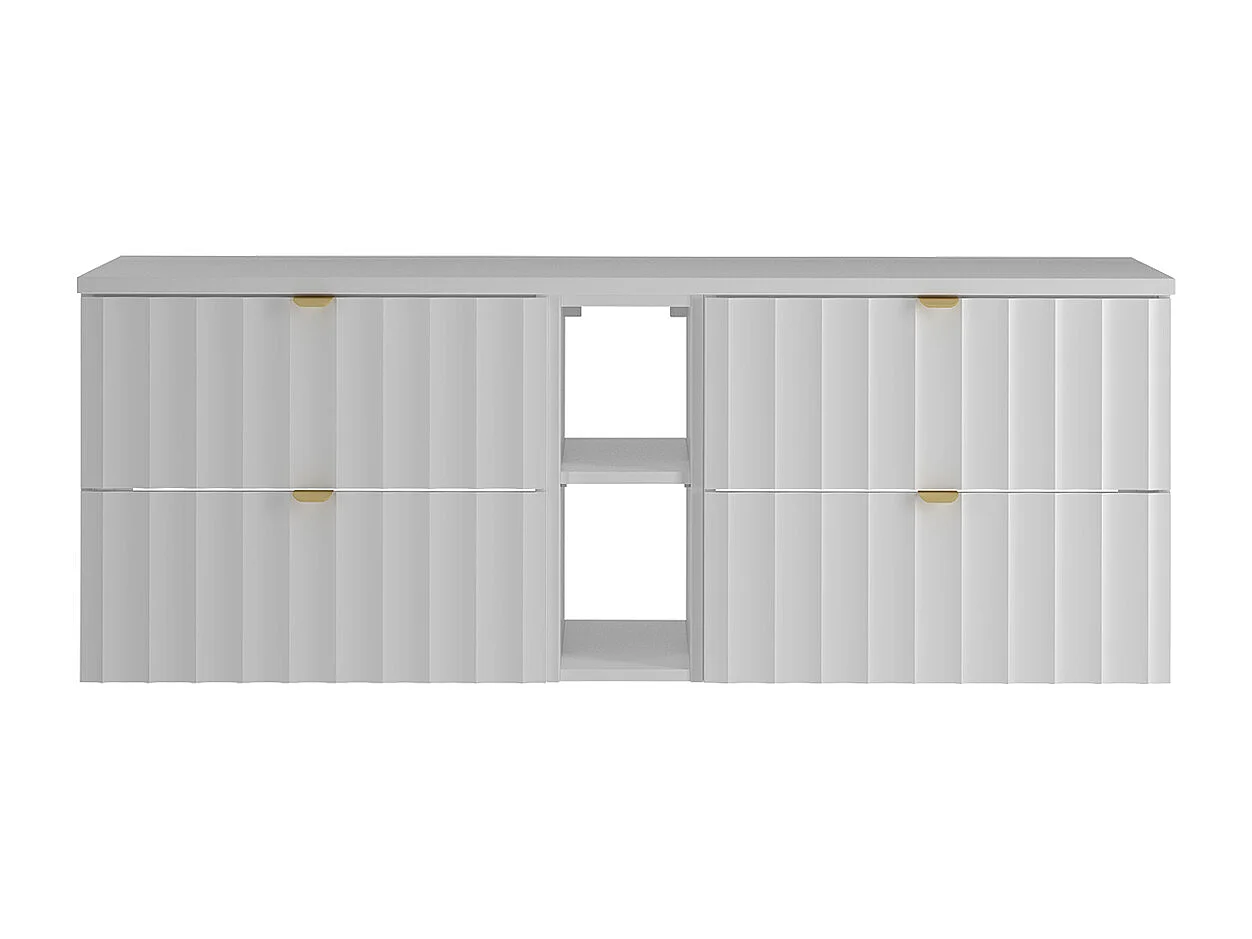 Wastafelonderbouw 140cm 2 nissen badmeubel Lexa Wit