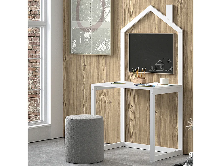 Bureau Enfant en Bois "Dallas" 150cm Blanc