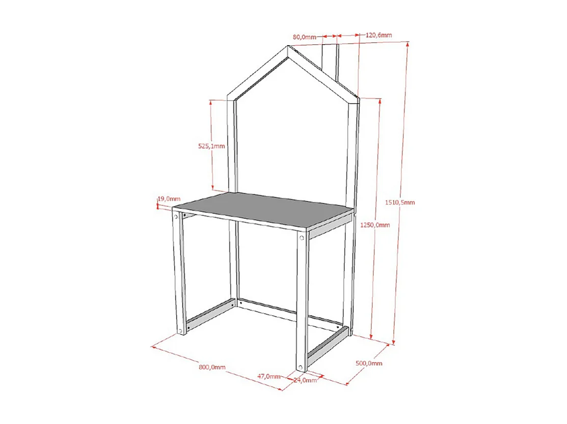 Bureau Enfant en Bois "Dallas" 150cm Blanc