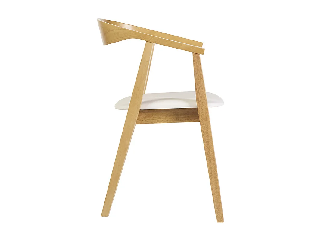 Skandinavische Designstühle in Weiß und hellem Holz (Set von 2) BAHIA