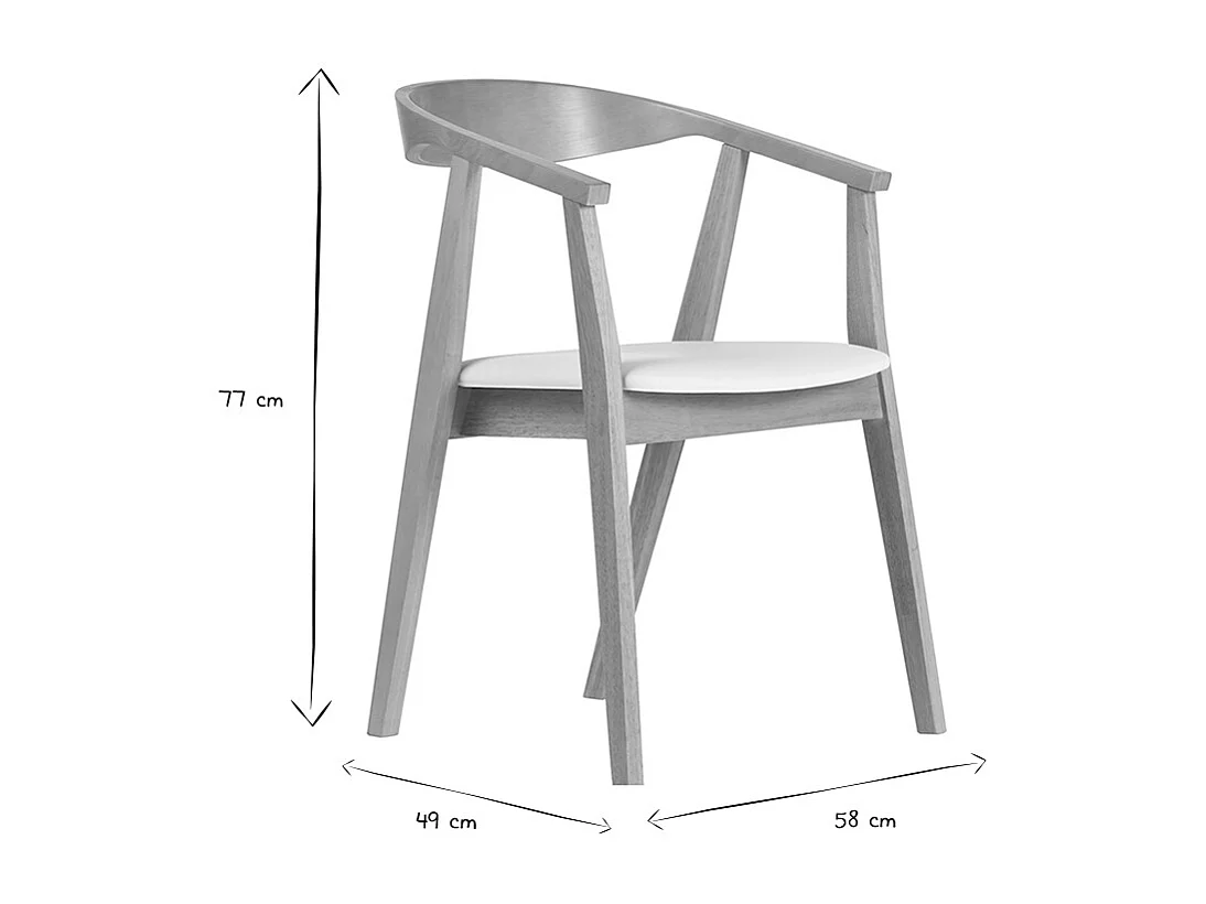 Skandinavische Designstühle in Weiß und hellem Holz (Set von 2) BAHIA