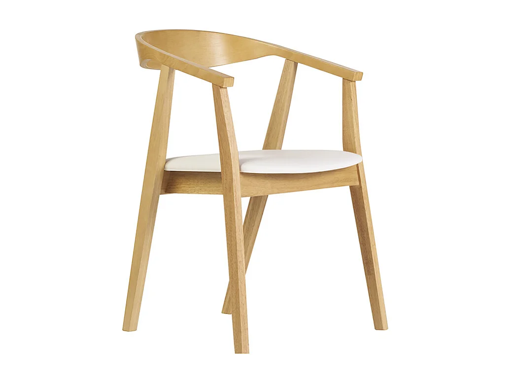 Chaises scandinaves design blanc et bois clair (lot de 2) BAHIA