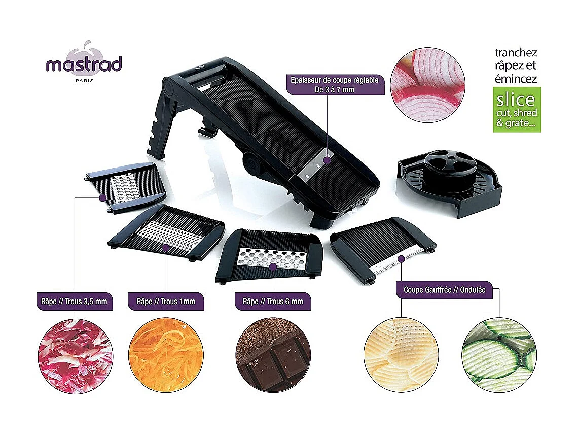 Mandoline multi-râpes noir