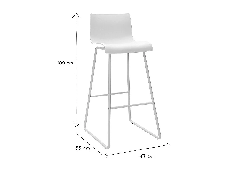 Design-Barhocker Weiß 76 cm (2er-Set) ONA
