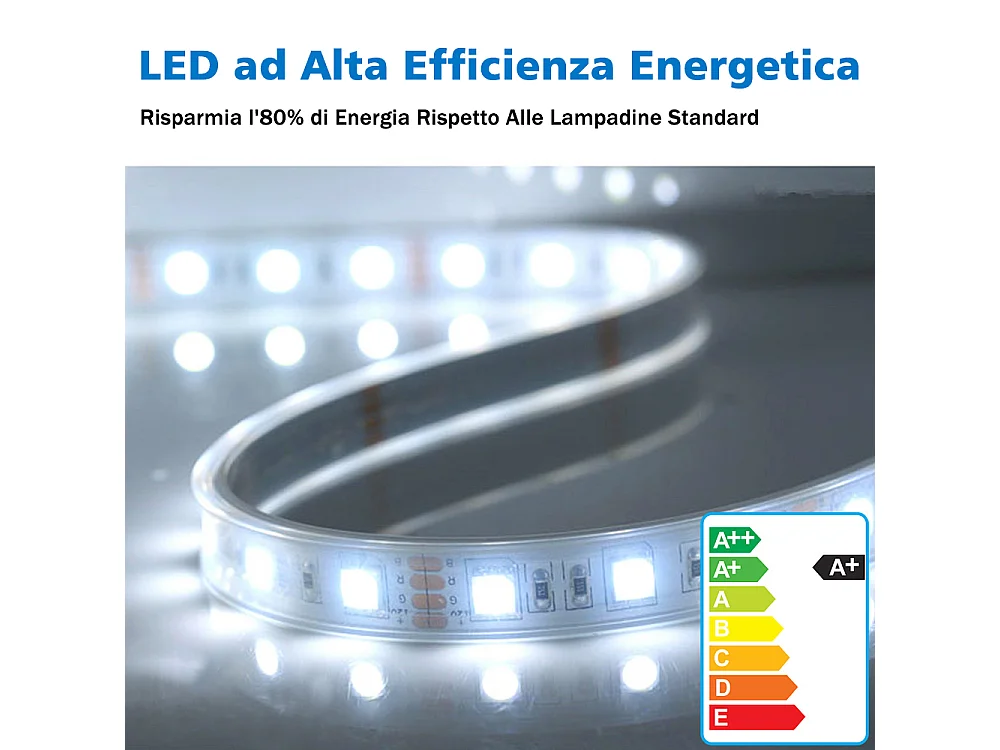 Aica Specchio da bagno a LED, 80x60cm, Infinitamente Dimmerabile, Funzione Memoria, Estetica Elegante