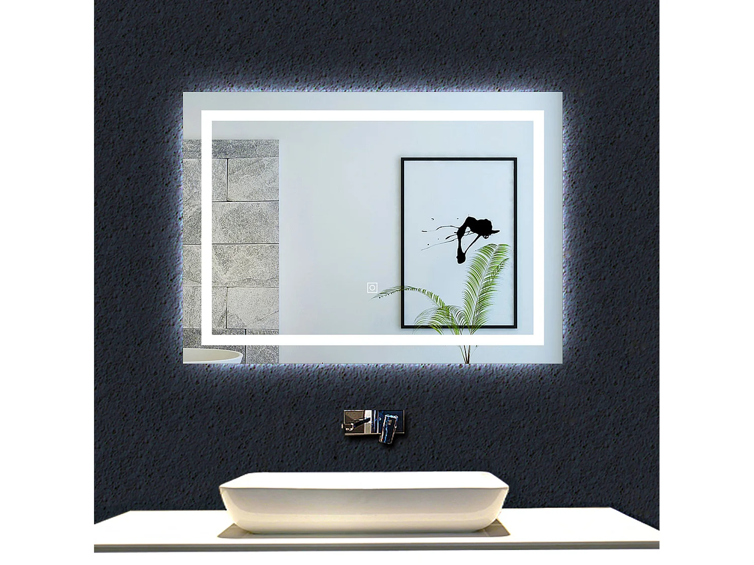 Aica Specchio da bagno a LED, 120x80cm, Disappannamento, Infinitamente Dimmerabile, Funzione Memoria, 3 Temperature di Colore