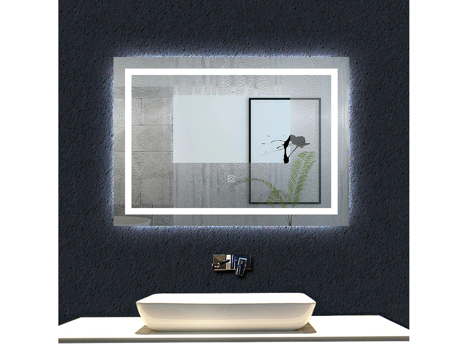 Aica Specchio da bagno a LED, 120x80cm, Disappannamento, Infinitamente Dimmerabile, Funzione Memoria, 3 Temperature di Colore