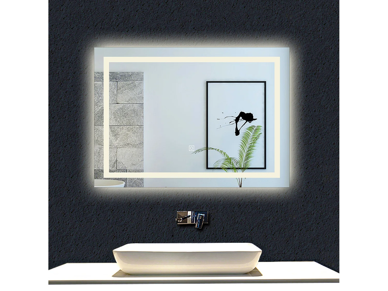 Aica Specchio da bagno a LED, 120x80cm, Disappannamento, Infinitamente Dimmerabile, Funzione Memoria, 3 Temperature di Colore